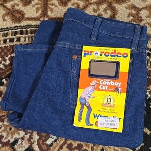 NWT Y2K Deadstock Wrangler Blue Denim Cotton Jeans Western High Rise High Waist